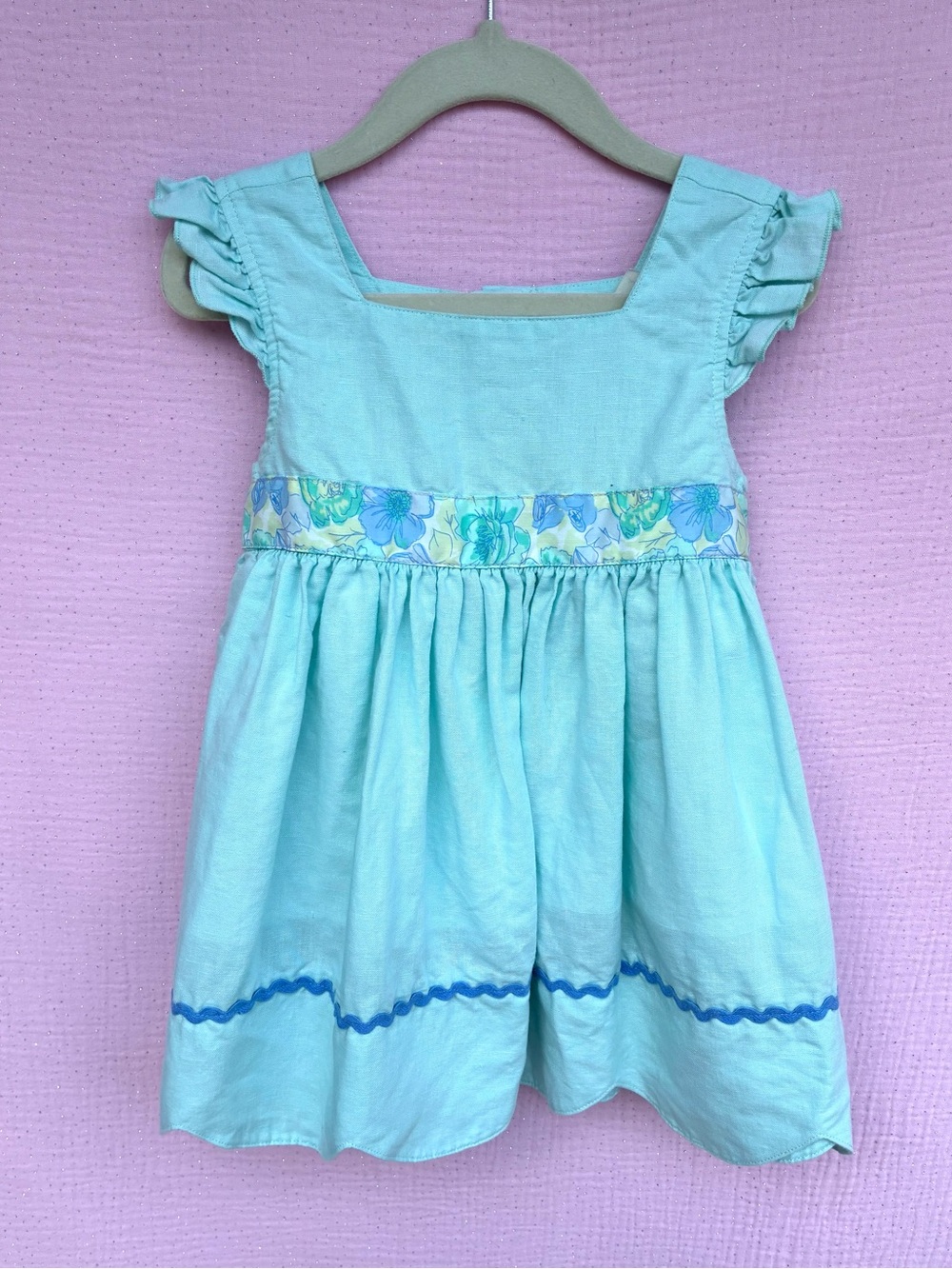 Matilda Jane Linen Blend Fantasy Folk Dress Size 2 Tie Back